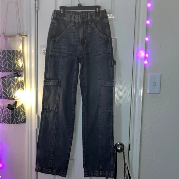 Arizona denim high rise baggy utility cargo jeans - Picture 2 of 8